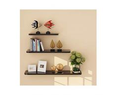 WUDENHOM Schwimmende Regale zur Wandmontage, Set mit 3 Holzregalen für Schlafzimmer, Wohnzimmer, Küche, Büro, Schule Love Dark Pink