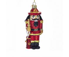 Kurt Adler 5-Inch Noble Gems Glass Fireman Nutcracker Ornament Dekor, Mehrfarbig