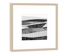 COGNOSCO - Fotografie im Holzrahmen: Mercedes Museum Stuttgart - Fotodruck - Format 27 x 27 cm - Rahmenfarbe beige - Hochwertiges Wandbild, Geschenkidee oder Souvenir aus aus Baden-Württemberg