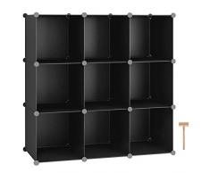 C&AHOME – 9 Würfel Storage Organizer Schrank Regal DIY Bücherregal Spielzeug Rack schwarz Without Doors Schwarz