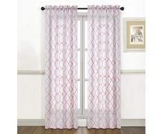 Ruthys Textile Vorhang – 2 x 96,5 x 213,4 cm Paneele mit Stangen-Taschen, marokkanisches Spalier Bestickte Voile-Vorhänge – für Schlafzimmer, Wohnzimmer oder Esszimmer Fenster Spice