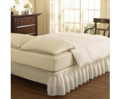 Easy Fit Rüschen massiv Bett Rock, Baumwolle, weiß, Twin/Full