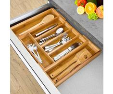 BAKAJI Besteckkasten Schublade 37 x 31 x 5 cm Bamboo Naturale