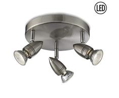 Britalia VAS1001LED Vasari Deckenstrahler, modern, rund, mit 3 x LED GU10 Lampen im Lieferumfang enthalten, Wand- oder Deckenmontage, 4,6 W