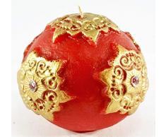 Magic Candle World Candles Handbemalte Kugelkerze, mit Sternen und Kristallen. Winterkerze. Winter, Advent und Weihnachts Deko. Adventskranz.