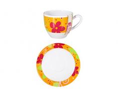 Home Kaffee Tasse Melamin orange Design mit Untertasse