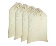 Cotton Craft Wäschesack, 100% Baumwolle, strapazierfähig, Naturbaumwolle, 71 x 91 cm, Baumwolle, 4er-Packung