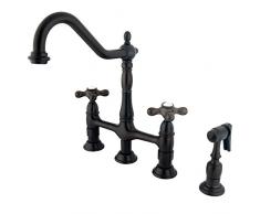 Nuvo Elements of Design New Orleans Küchenarmatur mit Seitenbrause 20,3 cm, poliertes Chrom ES1275AXBS 8-3/4 Oil Rubbed Bronze