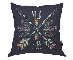 Moslion Weihnachts-Kissenbezug, Rentier, Geschenk, Glocke, Mistelzweig, Schneeflocke, 45,7 x 45,7 cm, Baumwolle, Leinen, quadratisch, dekorativer Kissenbezug für Sofa, Bett, Rot / goldfarben 18x18 Inch Model-17