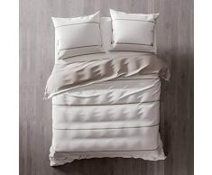 Heckett Lane Wendebettwäsche 100% Baumwolle Perkal Jason 140 Off-White/Bleached Sand