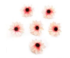 Seidenblumen in Großhandel Rose, künstliche Seide, Gänseblümchen, Wandköpfe, für Zuhause, Hochzeit, Dekoration, DIY Kranz, Accessoires, Basteln, Kunstblume 5 cm, 80 Stück hellrot