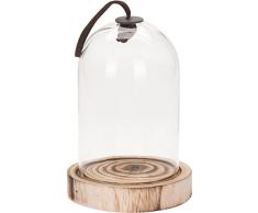 Viscio Trading Glasglocke mit Holzfuß, transparent, 0.13 x 0.13 x 0.15 cm, 1 Stück