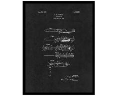 SpotColorArt 1931 Cowboy Taschenmesser, schwarz, 33 x 43,2 cm