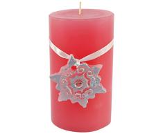 Magic Candle World Candles Lotus Stumpenkerze. Handbemalte Sterne mit Kristallen verziert. Winterkerze, Advent, Adventskranz, Weihnachts Deko.