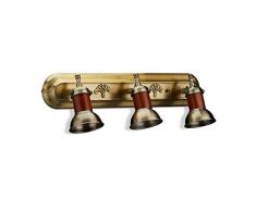 Relaxdays Wandleuchte, 3er Set, Messing in antikem Look, neigbarer Lampenschirm, Metall, HBT 17,5 x 12 x 15 cm, maritim