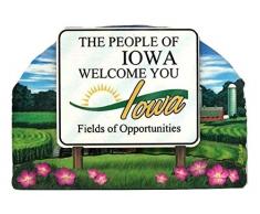 Souvenir Destiny Iowa State Welcome Schild Holz Kühlschrank Magnet 2