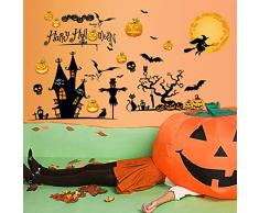 Perpurs Halloween-Wandaufkleber zum Selbermachen, abnehmbare Wand, Kürbiss, Tapete, Fenster, Aufkleber für Halloween, Motto Party, Dekoration, Kinderzimmer, 59,9 x 90,9 cm Typ1