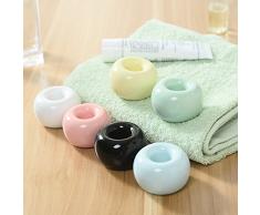 Jaswass Set von 6 Mini Keramik Zahnbürstenhalter Niedlich Zahnbürstenständer Kleine Aufbewahrung Organizer für Badezimmer Schminktisch Arbeitsplatten