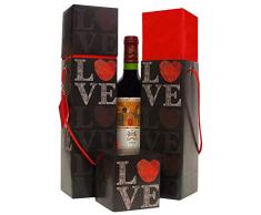 EZ-Wein-Geschenkbox, wiederverwendbar, einfach zu montieren, kein Kleber erforderlich, Geschenkanhänger im Lieferumfang enthalten, Lafite Collection – EZ Wine Gift Box von Endless Art US Herz-Design