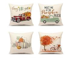 4TH Emotion Kissenbezug, für Sofakissen, 45,7 x 45,7 cm, Baumwollleinen, 4 Stück 18 X 18 inches Fall Set 4