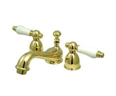 Nuvo Elements of Design es3952pl Chicago Spültischmischbatterie 10,2 cm zu 20,3 cm Mini breitgefächert WC Wasserhahn mit Messing Pop-Up, 4-1/5,1 cm Messing poliert