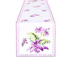 Simhomsen Kreuzstich Stickerei Calla Lily Floral Tischläufer für Ostern, Urlaub, Frühling oder Hochzeit Dekoration, Kommode Schal 14 x 53 inches violett