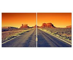 Leinwand Wand Art Decor – 24 x 24 2-teiliges Set (insgesamt 61 x 121,9 cm) – Landschaft City Views – Dekoratives und modernes Multi Panel Split Leinwand Prints für Esszimmer- und Wohnzimmer, Küche, Bad, Schlafzimmer