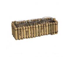 Dcasa 3 Teelichter auf Bambussockel, Deckenleuchter und Kerzenhalter, Dekoration für Zuhause, Unisex, Erwachsene, Farbe einzigartig