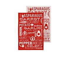 Premier Housewares Beistelltisch 2 STÜCK Porter Bierbrauset Geschirrtücher in Rot