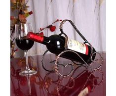 CdyBox Elegante Magic Metall Draht Flaschenhalter Wein Ständer Rack Bronze