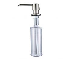 FAPULLY, Deckenmontage, modernes gebürstetes Nickel, mit Drehgelenk, ausziehbarer LED-Wasserhahn, 2 Auslauf, ausziehbar, Küchenarmatur mit Sprüher, LED-Design 100367-Nickel gebürstet