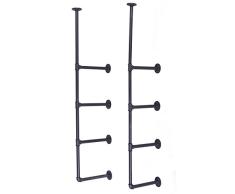 Topower Industrie French Country Style Deko Holz Wand shelvesrustic DIY Decke Rohr Regal Wand Vintage Hing Halterung Industrie Regalen Schwarz