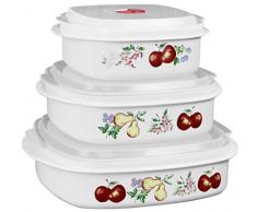 Reston Lloyd Corelle Coordinates Mikrowellen-Kochgeschirr, Dampfgarer und Aufbewahrungsset, 6-teilig Chutney 3 Piece weiß