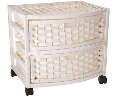ORIENTAL FURNITURE Kommode aus Naturfaser, 40,6 cm, Weiß