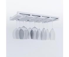 Artefakt-Design Weinglasregal, lässt stumpfe Küchen oder Bar, passt perfekt für 6-12 Gläser unter dem Schrank, einfach zu installieren mit mitgelieferten Schrauben, tolle Hängestange aus Glas weiß