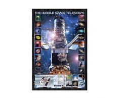 Eurographics Hubble Teleskop Wanddekoration, Bild 24 x 36, Größe: 25,5 x 37,5 x 1 gerahmte Kunst