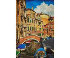 Windowpix Dekorative statische Fensterfolie Gondola Way Venice Italy 30,5 x 45,7 cm Gedruckt auf transparent für Glasscheiben UV-Schutz, energiesparend