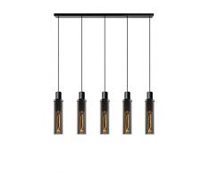 LUCIDE ORLANDO Pendelleuchten, Glas, 200 W, Rauchfarbe Grau, Schwarz