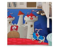 HOK Teppich, Ultra weich, Castel, Blau, Polyester, 70 x 95 cm, für Kinderzimmer