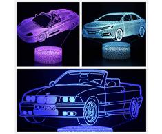 3D-Nachtlicht für Rennwagen, Pferd, Boot, Motor, Flugzeug, Tischlampe, 7 Farben, wechselnde Schreibtischlampe, 3D-Lampe, LED-Licht Classic Car mehrfarbig