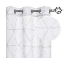 StangH Vorhang mit geometrischem Skizzenmuster, Leinen, durchscheinend Italienisch W52 x L45 Geometrisches Schloss Grau