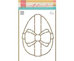 Marianne Design PS8055 Stencil Craft Easter Egg by Schablone Basteln Osterei von Marleen, plastik, weiß, S