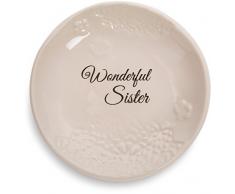 Pavilion Gift Company 19123 Licht Ihr Weg, Everyday Wonderful Schwester Deko Keramik Teller, 12,7 cm