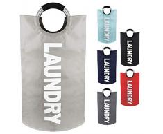 Neatkeep Große Wäschesäcke für schwere Beanspruchung mit Griffen aus Legierung, Faltbarer Wäschekorb aus Stoff, in 6 Farben erhältlich hellgrau