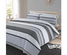 Dreamscene Lola Bettbezug mit Kissenhülle Wende Bettwäsche Set, Mehrfarbig, King/230 x 220 cm