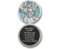 Schutzengel Pocket Token Get Well Soon – 3,2 cm Metall Medaille – Inspirierende Geschenk – Schützen – Sie sind spezielle