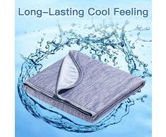 Marchpower Kühldecke, neueste Cool-to-Touch-Technologie, leichte Kühldecke für Schlafen, Nachtschwitze, atmungsaktive Sommerdecke für Couch Sofa Bett 59X79 blau