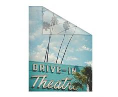 Lichtblick Fensterfolie 100 x 100 cm mit Motiv Drive In - Blau Weiß, Selbstklebender Sichtschutz ohne Bohren, blickdichtes Fensterdekor, für alle Glasflächen