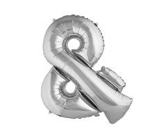 Rayher 87070606 Folienballon &, silber, 40cm hoch, XXL Partyballon zum Befüllen mit Luft, Buchstabenballon für Geburtstag, Hochzeit & Co