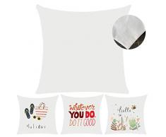 JUSTRY Sublimationskissenbezug, Leinen, Kissenbezug, Überwurf, Kissenbezüge für Sessel, Sofa, Vinyl, HTV mit unsichtbaren Reißverschlüssen, DIY blanko, Kissenbezug, ohne Kisseneinlage 8 PCS 18x18 inch weiß